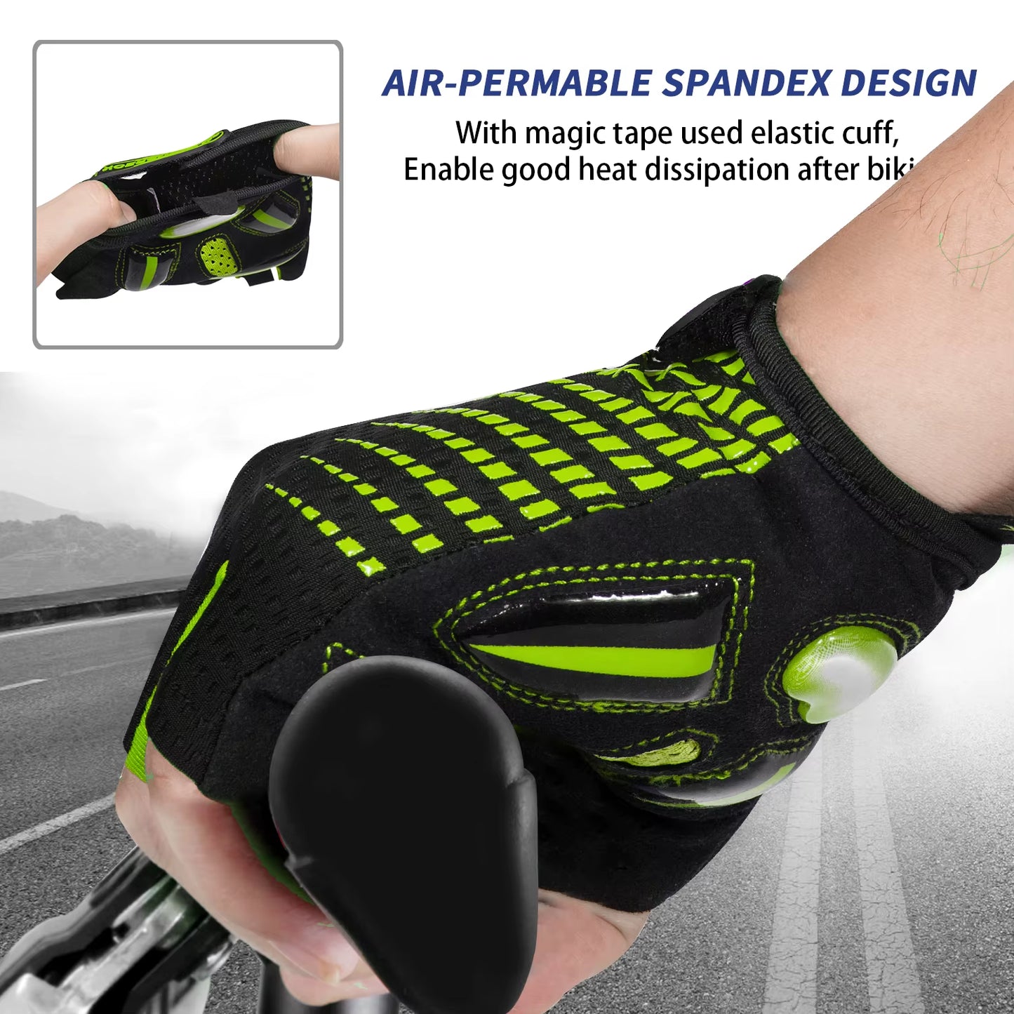 MOREOK Bike Cycling Gloves Half Finger Breathable 5MM Gel Pads Bicycle Gloves Shock-Absorbing Mountain Bike Road Biking Gloves