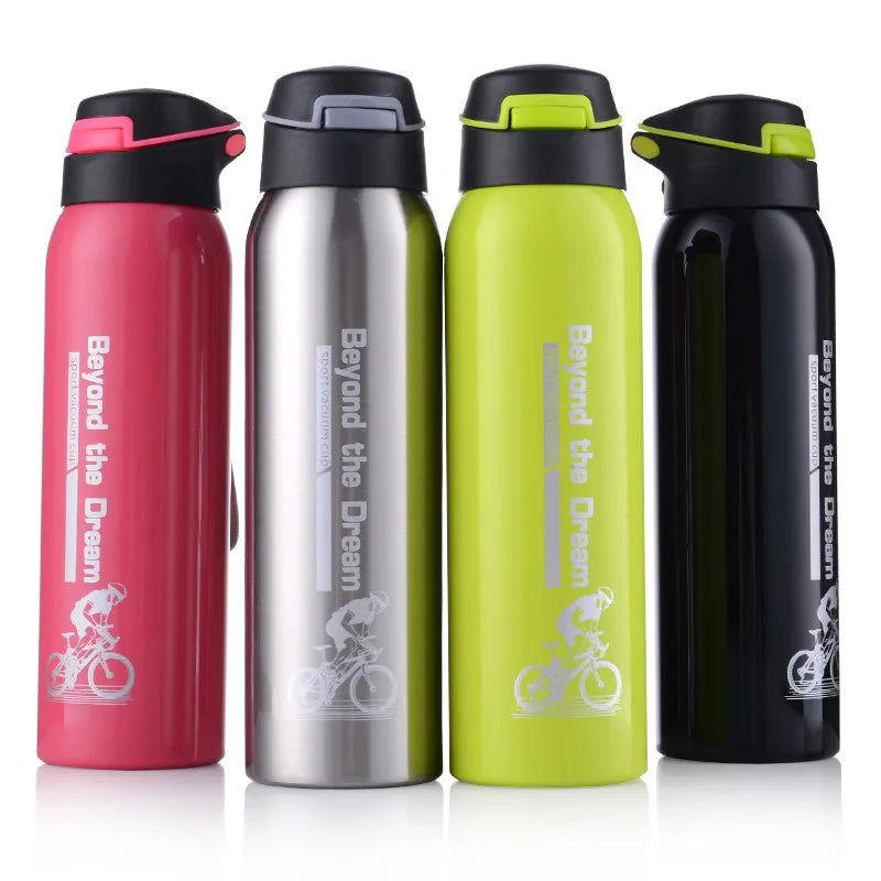 Bpa-Free 500Ml Insulated Vacuum Flasks Sports Bike Thermals Straw Cup Portable Rope Thermos Water Bottle Coffee Mug Travel
