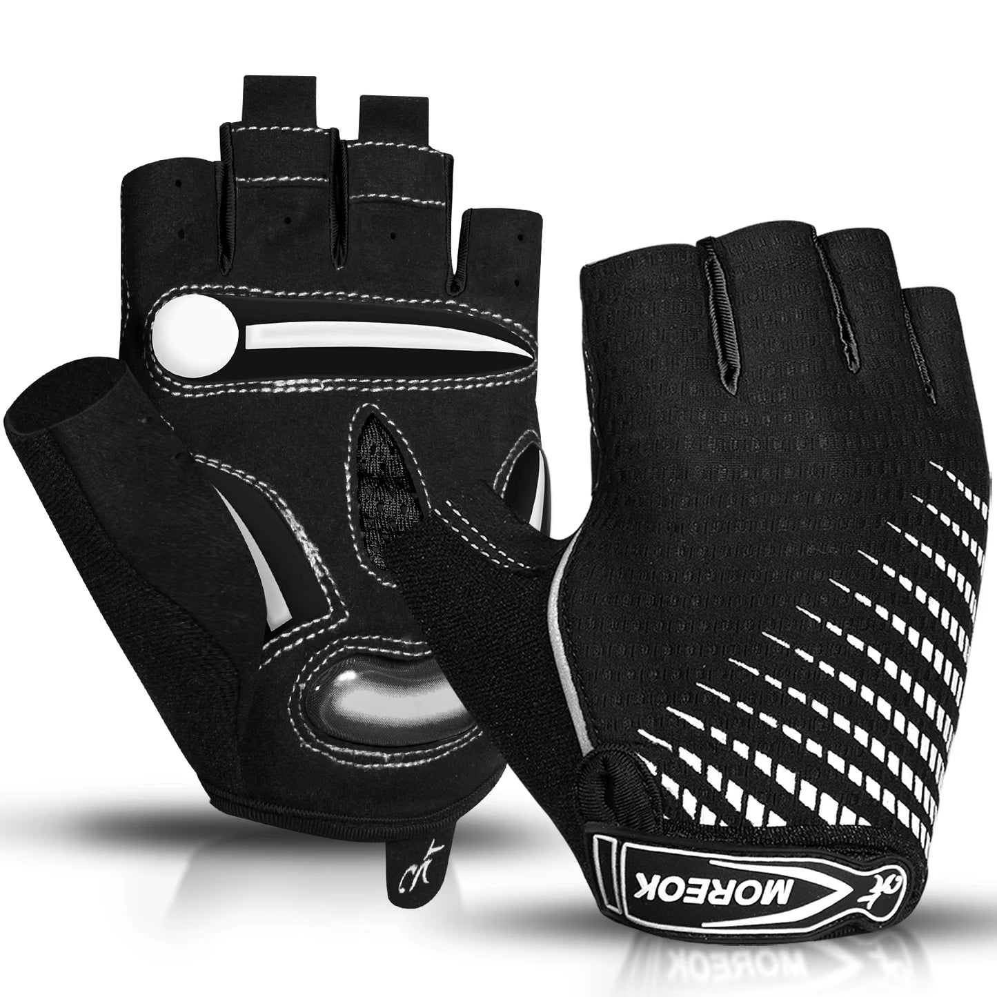 MOREOK Bike Cycling Gloves Half Finger Breathable 5MM Gel Pads Bicycle Gloves Shock-Absorbing Mountain Bike Road Biking Gloves