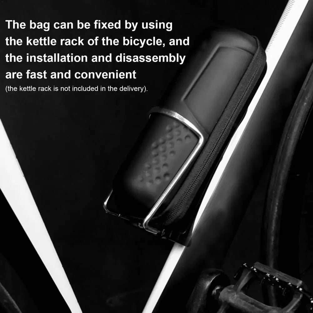 Bicycle Saddle Bag Bike Tool Kit Compact Waterproof Bike Storage Bag Fix on Kettle Rack Pouch for Mountain Road Cycling