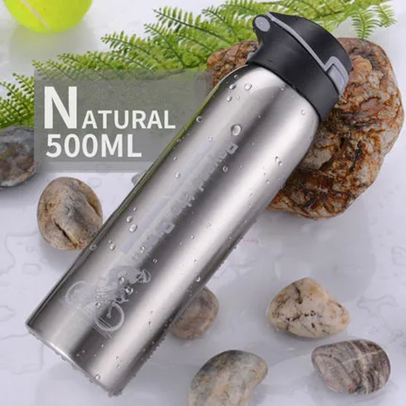 Bpa-Free 500Ml Insulated Vacuum Flasks Sports Bike Thermals Straw Cup Portable Rope Thermos Water Bottle Coffee Mug Travel