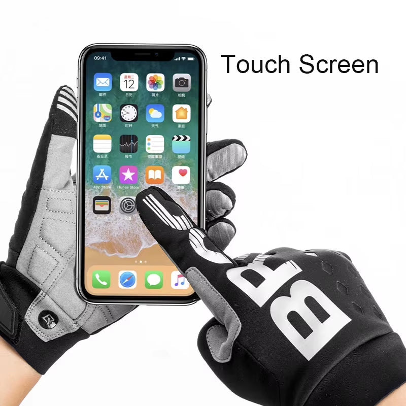 Winter Gloves Bicycle Motorcycle SBR Men Women Full Finger Windproof Gloves Warm Fleece Skiing Glove Cycling Equipment