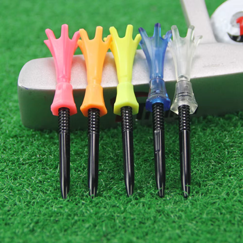 4Set Height Adjustable Golf Tees Golf Plastic Crown Tee Holder Set for Driving Range Golf Practice 80Mm