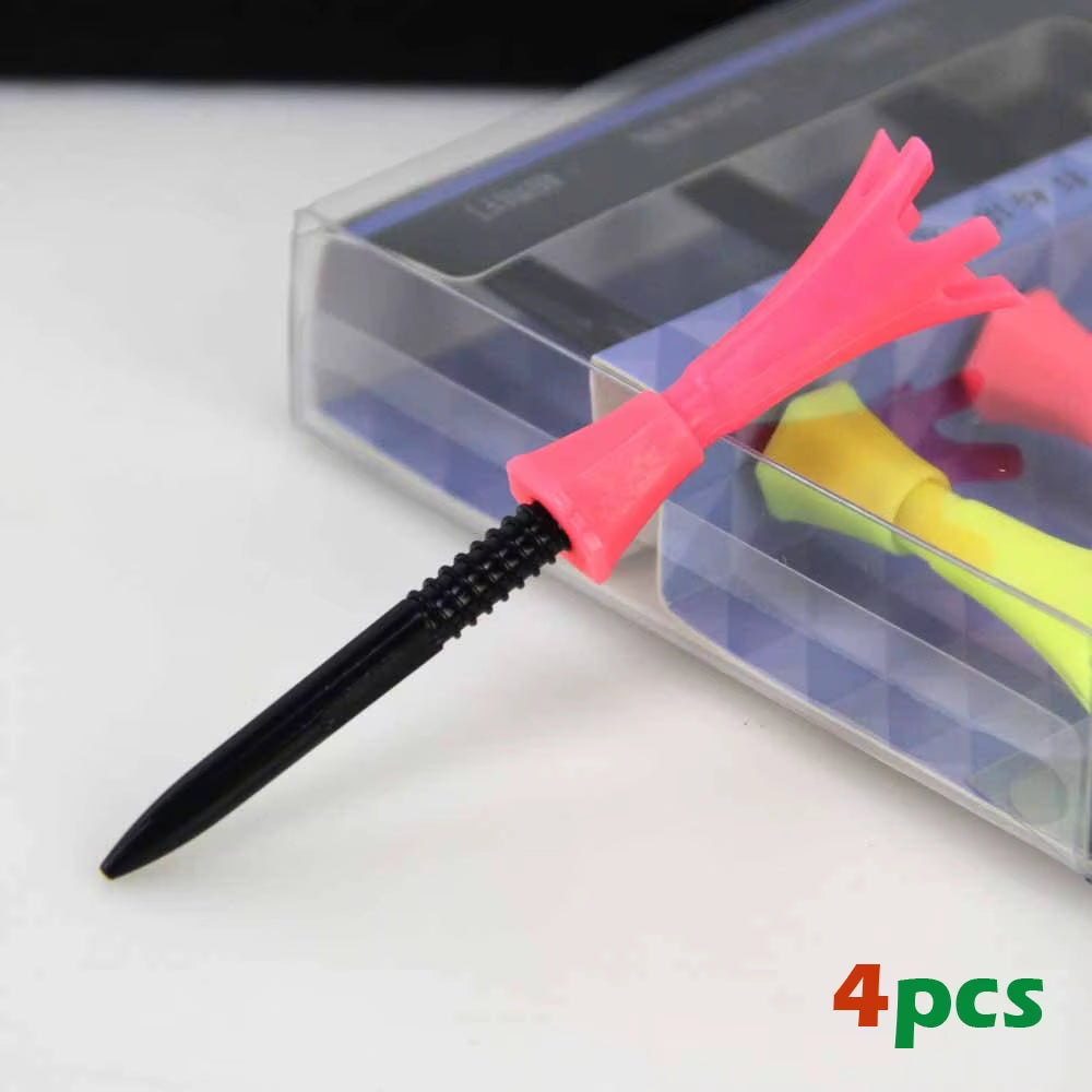 4Set Height Adjustable Golf Tees Golf Plastic Crown Tee Holder Set for Driving Range Golf Practice 80Mm