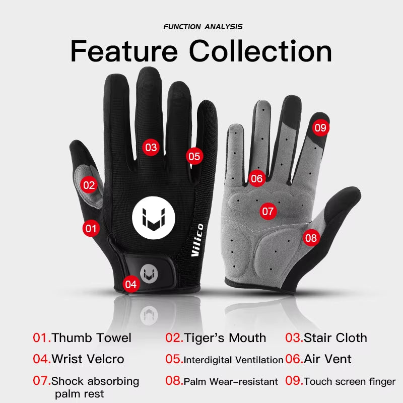 Women Men Cycling Gloves Full Finger Bicycle Gloves anti Slip Gel Pad Motorcycle MTB Road Bike Glove Luva Mitten for Sale