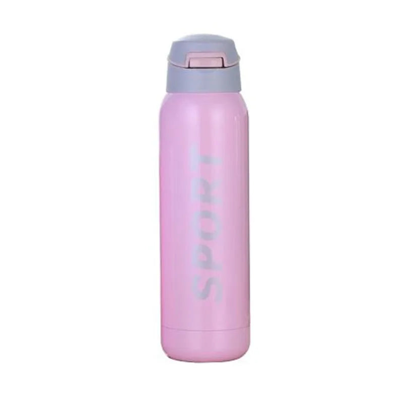 Bpa-Free 500Ml Insulated Vacuum Flasks Sports Bike Thermals Straw Cup Portable Rope Thermos Water Bottle Coffee Mug Travel