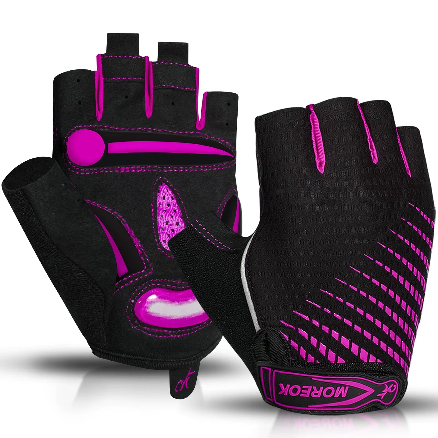 MOREOK Bike Cycling Gloves Half Finger Breathable 5MM Gel Pads Bicycle Gloves Shock-Absorbing Mountain Bike Road Biking Gloves