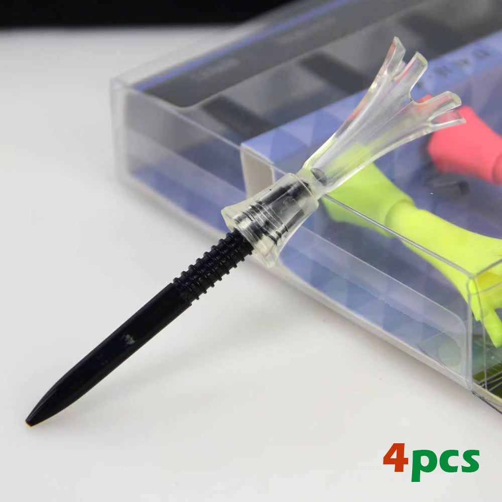4Set Height Adjustable Golf Tees Golf Plastic Crown Tee Holder Set for Driving Range Golf Practice 80Mm