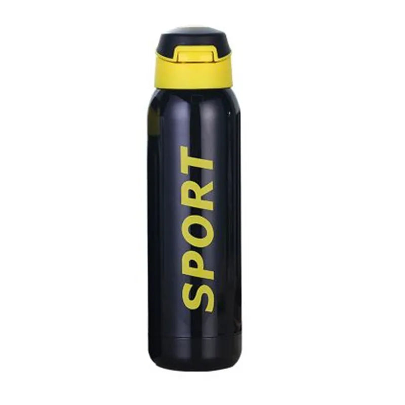 Bpa-Free 500Ml Insulated Vacuum Flasks Sports Bike Thermals Straw Cup Portable Rope Thermos Water Bottle Coffee Mug Travel