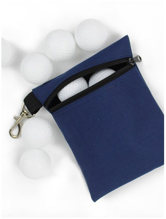Golf Ball Storage Pouch with Carabiner - Portable Golf Accessories Bag for Balls, Tees & Divot Tools