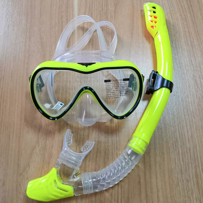 Dry Snorkel Set Diving Mask Anti-Leak Anti-Fog Tempered Glass Lens Adjustable Snorkeling Set Scuba Diving Swimming Snorkel Kit