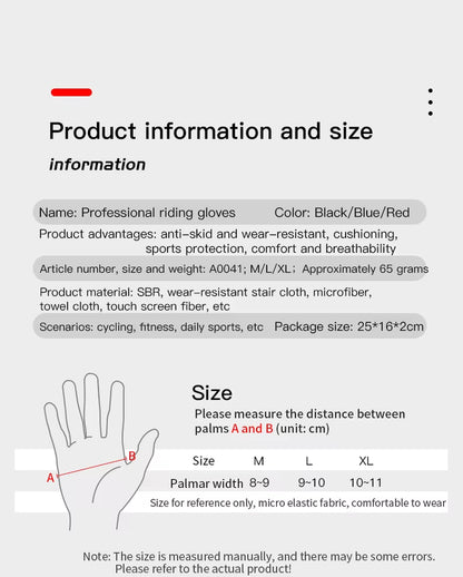 Women Men Cycling Gloves Full Finger Bicycle Gloves anti Slip Gel Pad Motorcycle MTB Road Bike Glove Luva Mitten for Sale