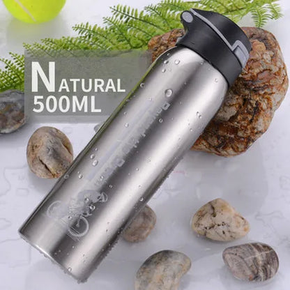 Bpa-Free 500Ml Insulated Vacuum Flasks Sports Bike Thermals Straw Cup Portable Rope Thermos Water Bottle Coffee Mug Travel