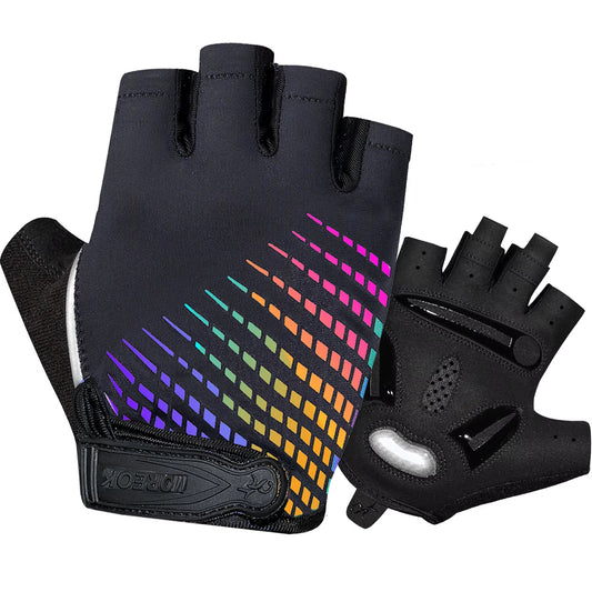 MOREOK Bike Cycling Gloves Half Finger Breathable 5MM Gel Pads Bicycle Gloves Shock-Absorbing Mountain Bike Road Biking Gloves