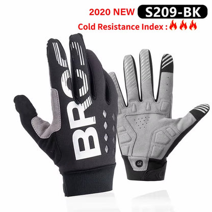 Winter Gloves Bicycle Motorcycle SBR Men Women Full Finger Windproof Gloves Warm Fleece Skiing Glove Cycling Equipment